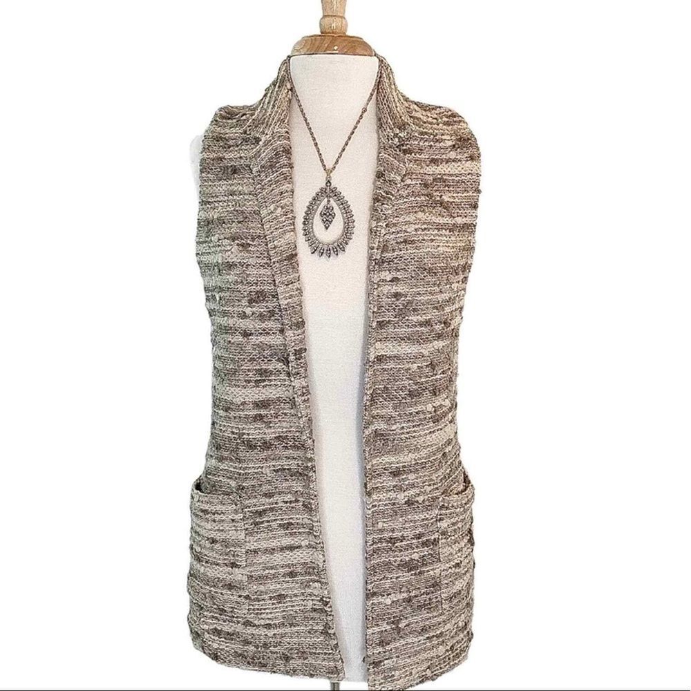 Anthropologie Elevenses Wool Blend Textured Vest with Pockets